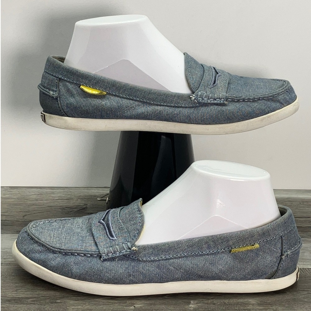 Cole Haan Womens Pinch Weekender Loafers Blue Chambray Penny Shoes Size 9B